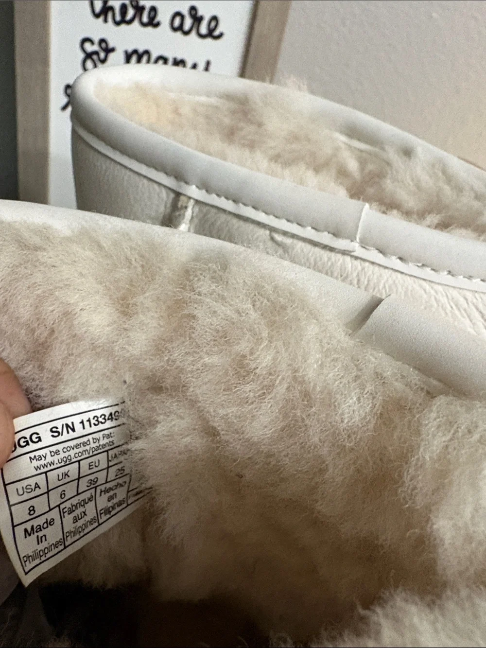 UGG White Shearling-Lined Ankle Boots with Black Sole